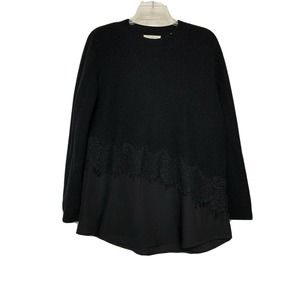 Sandro Paris Black Sweater Wool Cashmere Size 2 M